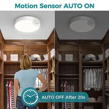 Rechargeable Motion Sensor Ceiling Light with Remote
