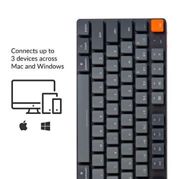 Keychron K1 SE Ultra-Slim Wireless Bluetooth Mechanical Keyboard with 87 Keys and White LED Backlit
