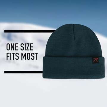 Rothco Deluxe Fine Knit Watch Cap – Warm Beanie Hat for Winter Activities and Outdoor Adventures (US, Alpha, One Size, Foliage Green)