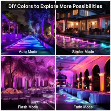 USTELLAR 4 Pack 25W RGB LED Flood Light 250W Equiv. Color Changing Floodlights, Warm White 2700K IP66 Colored Spotlight Stage Party Uplighting Indoor Outdoor Uplights for Event Wedding Halloween Light