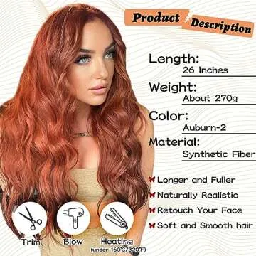 26 Inch NAYOO Long Wavy Wig for Women - Everyday Glamour