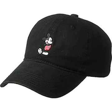 Disney Mickey Mouse Baseball Hat, Washed Twill Cotton Adjustable Dad Cap