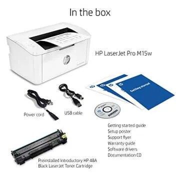 Compact HP LaserJet Pro M15w Printer for Wireless Printing