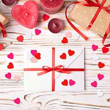 200 Pieces Valentine Wooden Hearts for Crafts 0.71 Inch Mini Wood Hearts DIY Craft Heart Wood Cutout Red Rose Pink White Heart Shaped Wood Pieces Wood Heart Slice with Sponge Sticker for Kid Adult Art