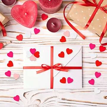 200 Pieces Valentine Wooden Hearts for Crafts 0.71 Inch Mini Wood Hearts DIY Craft Heart Wood Cutout Red Rose Pink White Heart Shaped Wood Pieces Wood Heart Slice with Sponge Sticker for Kid Adult Art