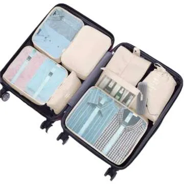 HYan Packing Cubes - 9 PCS Travel Luggage Organizers Set Waterproof Suitcase Organizer Bags Clothes ...
