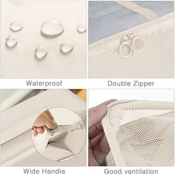 HYan Packing Cubes - 9 PCS Travel Luggage Organizers Set Waterproof Suitcase Organizer Bags Clothes Shoes Cosmetics Toiletries Storage Bags(Beige)