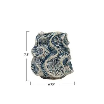 Bloomingville Blue and Ivory Stoneware Vase for Decor