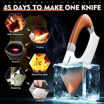 ROCOCO Meat Cleaver Chef Knife for Effortless Cooking