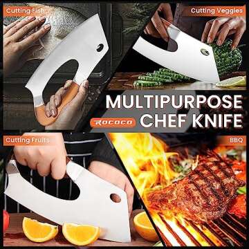 ROCOCO Meat Cleaver Chef Knife for Effortless Cooking
