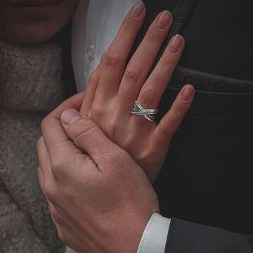 Elegant Myshiwu Designer Two-tone Crossover Twisted Cable Band Ring