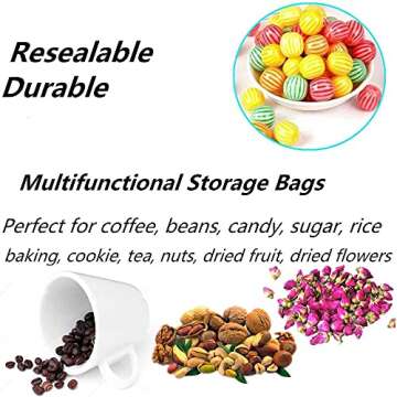 Xinhongo 100 Pack Resealable Mylar Bags Smell Proof Bags Packaging Plastic Ziplock Bag with Clear Holographic Rainbow Window Mylar Storage Bags For Candy,Jewelry,Screw (Purple, 3.93 x 7.08 inch)