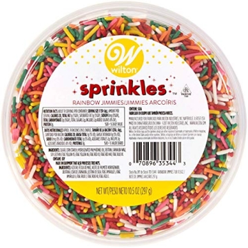 Vibrant Jimmies Sprinkles 10.5oz Tub-Rainbow for All Desserts