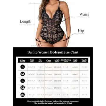Buitifo Women Lace Bodysuit One Piece Babydoll Backless Mini Teddy V Neck Lingerie（red 1,S