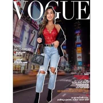 Buitifo Women Lace Bodysuit One Piece Babydoll Backless Mini Teddy V Neck Lingerie（red 1,S