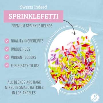Sweets Indeed Sprinkles Natural Rainbow Edible Sprinkle Mix for Cakes, Cupcakes, and More
