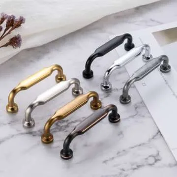 ASKANO 6-1/4 Inch Brushed Gold Pull Handles - Pack of 10