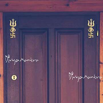 Divya Mantra Trishakti Yantra Trishul Om Swastika Decorative Spiritual Vastu Items Brass Indian Hindu Religious Wall Home Decor Kitchen Pooja Mandir Temple Hanging Good Luck Showpiece Set of 2 - Gold