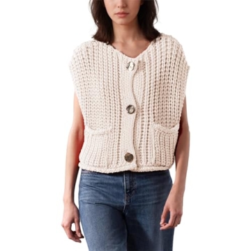 Keeliya Women's Style-Forward Sweater Vest with Buttons
