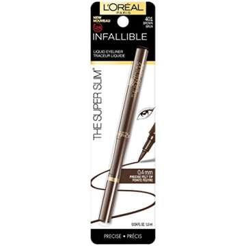 L’Oréal Paris Makeup Infallible Super Slim Long-Lasting Liquid Eyeliner - Precision Felt Tip with...