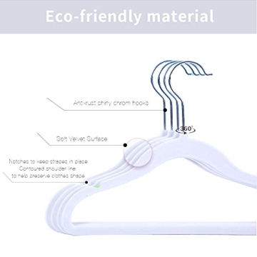 Veeyidd Kids Velvet Clothes Hangers for Toddlers