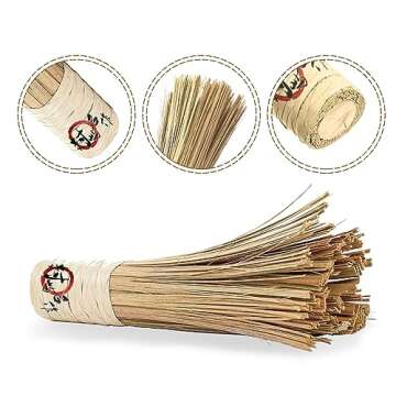 OTYFGHD 12-Inch Bamboo Wok Brush - Eco-Friendly Kitchen Cleaning Tool
