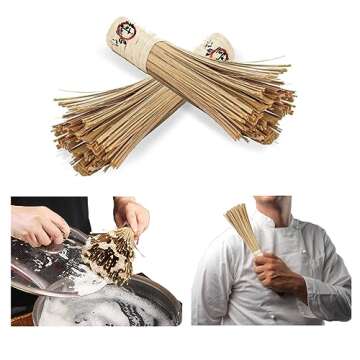 OTYFGHD 12-Inch Bamboo Wok Brush for Effective Kitchen Cleaning