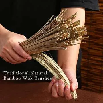 OTYFGHD 12-Inch Bamboo Wok Brush for Effective Kitchen Cleaning