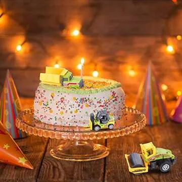 ANDOLO Mini Construction Trucks Toys, Small Construction Toys 6Pcs Construction Vehicles Tractor Toys Sand Vehicle Playset Forklift Roller Dump Truck Tractor Excavator Bulldozer