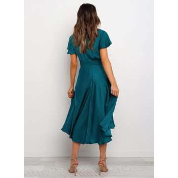 Miduo Women's Elegant Summer Satin Dress for Special Occasions