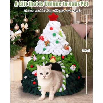 Christmas Clearance DIY Cat Tree Cat Beds for Indoor Cats Clearance, Cat Bed Cave, Felt Cat Nest, Indoor Cat House,Cat Gifts Dog Lover Gifts, 20 x 24 Inches