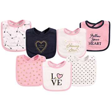 Hudson Baby Unisex Cotton Bibs - Love - Set of 5