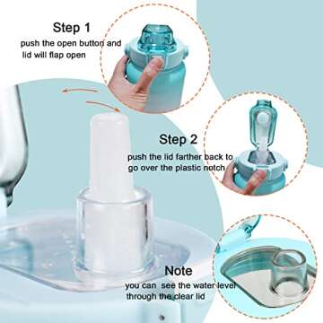 RYI Large Half Gallon 64 OZ Motivational Water Bottle with Straw Time Marker BPA Free for Sport and Fitness Blue Purple