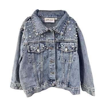 Gemini Fusion Baby Kid Toddler & Little Girls Pearl Blue Denim Jacket