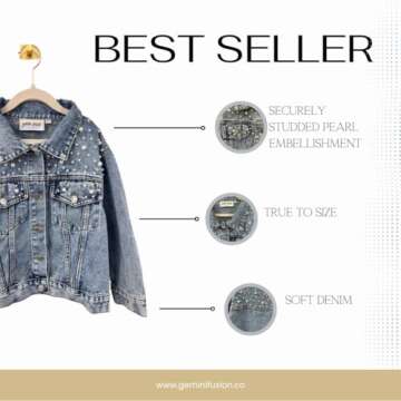 Gemini Fusion Baby Kid Toddler & Little Girls Pearl Blue Denim Jacket