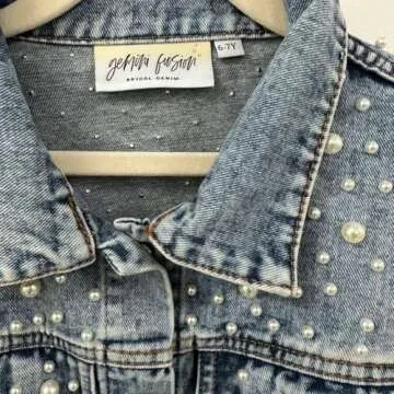 Gemini Fusion Baby Kid Toddler & Little Girls Pearl Blue Denim Jacket