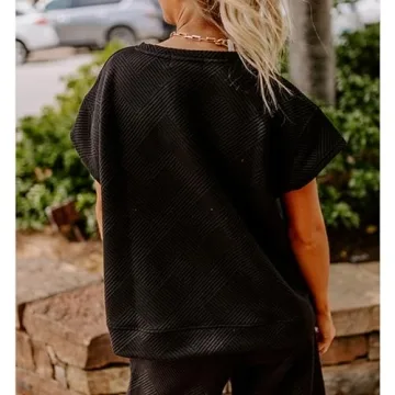 Chic SeeLuNa Women's 2 Piece Textured Sweatsuit