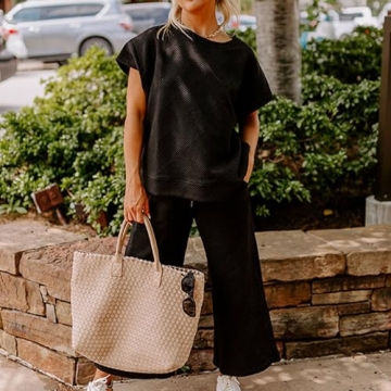 Chic SeeLuNa Women's 2 Piece Textured Sweatsuit