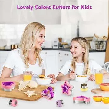 NPET Sandwich Cutter and Sealer 10 Pcs, Decruster Sandwich Maker for Uncrustables Peanut Butter and Jelly Sandwich Cutter for Kids Lunch DIY Uncrustable Maker Cookie Cutter Set Boy Girl