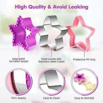 NPET Sandwich Cutter and Sealer 10 Pcs, Decruster Sandwich Maker for Uncrustables Peanut Butter and Jelly Sandwich Cutter for Kids Lunch DIY Uncrustable Maker Cookie Cutter Set Boy Girl