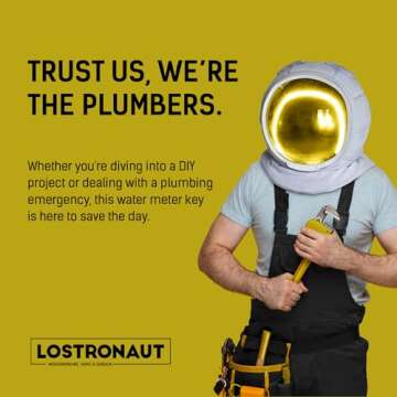 LOSTRONAUT 12" Water Meter Key - Reliable Tool for Plumbing and Garden Needs