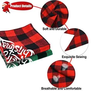 Stylish Christmas Dog Bandanas - 2 Pack Buffalo Plaid