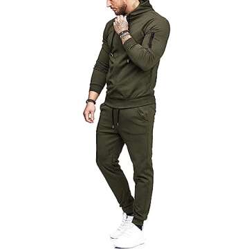 COOFANDY Men's Tracksuit 2 Piece Hooded Athletic Sweatsuits Casual Running Jogging Sport Suit Sets (...