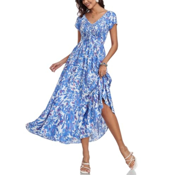 Summer Floral Smocked Boho Dress for Stylish Summer Wear