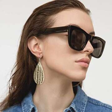 Wremily 16 Pairs Leather Earrings for Women Teardrop Leaf Leopard Print Drop Earrings Lightweight Dangle Earrings Set