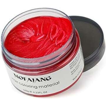 Asocrew Red Temporary Hair Color Wax Spray - Bold Styling Solution for All Occasions