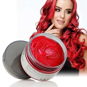 Asocrew Red Temporary Hair Color Wax Spray - Easy Washout