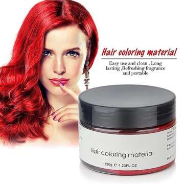 Asocrew Red Temporary Hair Color Wax Spray - Easy Washout