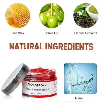 Asocrew Red Temporary Hair Color Wax Spray - Easy Washout