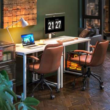 Coleshome 32 Inch Small Computer Desk, Modern Simple Style Desk for Home Office, Study Student Writing Desk, White